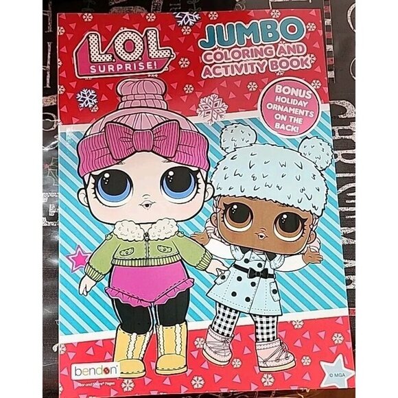 LOL SURPRISE! DOLLS Winter Christmas Theme Jumbo Coloring Activity Book 80 Pages - Picture 1 of 4